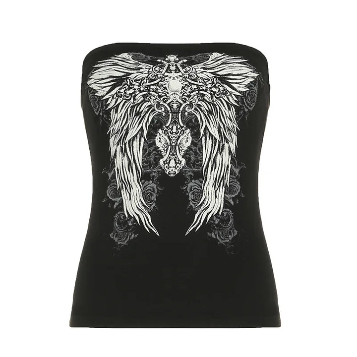 Dozw Exclusive Vintage Gothic Black Knit Tube Top