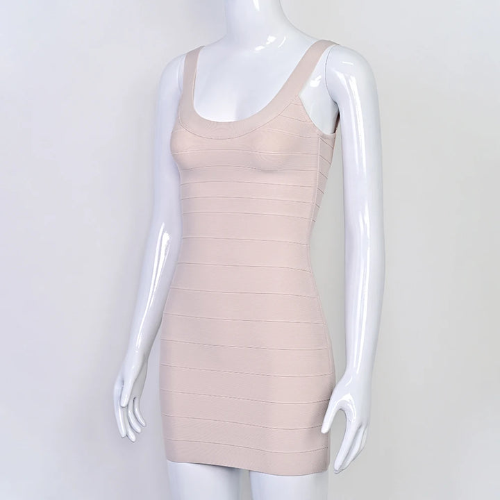 Luxury Pink Ginger Bandage Bodycon Mini Dress