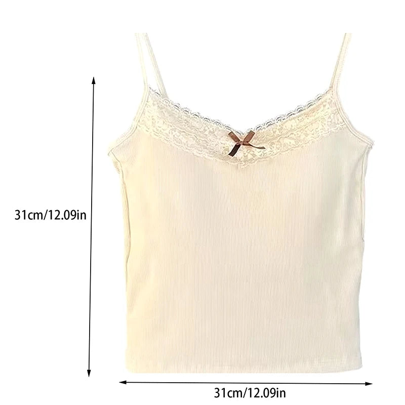 Luxury White Women Knit Lace Camisole Exclusive