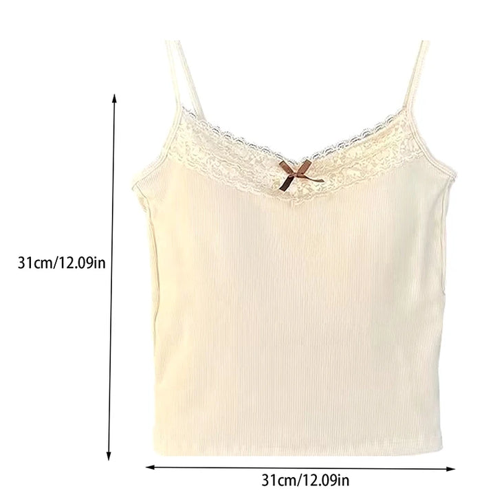 Luxury White Women Knit Lace Camisole Exclusive