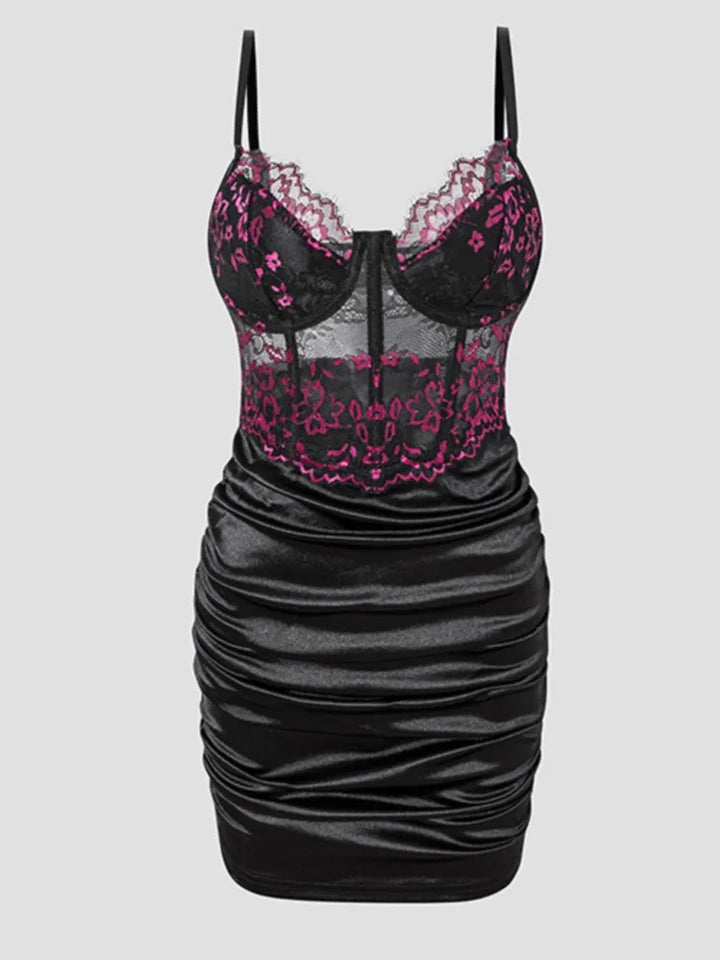 Women Lace Bodycon Club Dress Spaghetti Strap