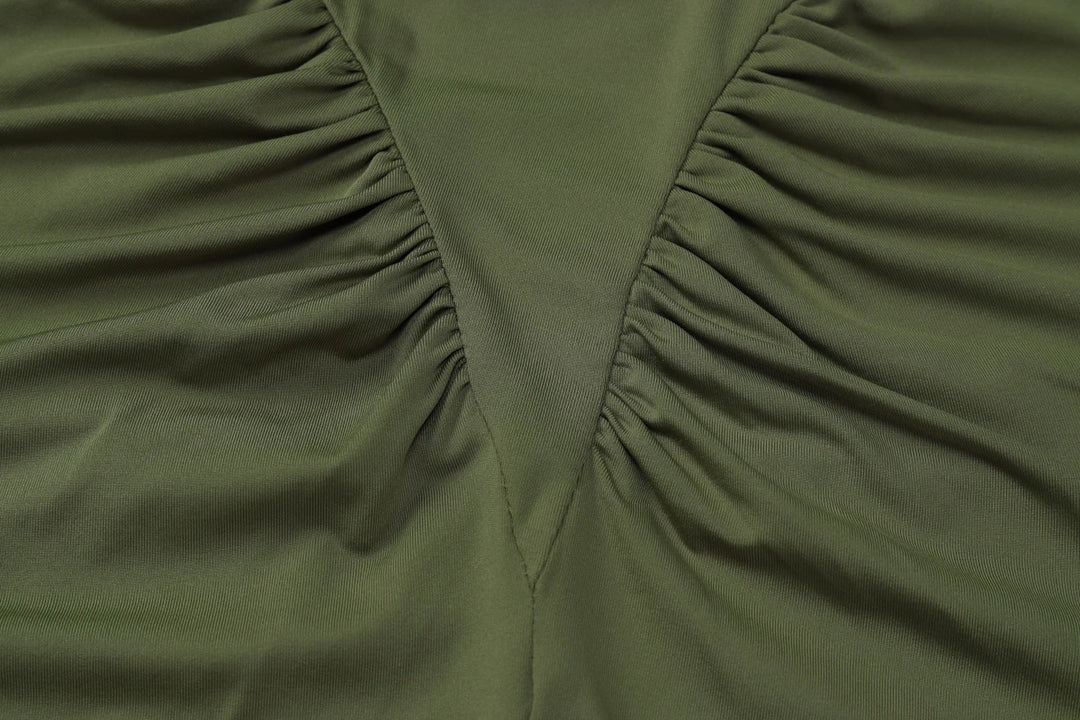 Hugcitar Premium Ruche Maxi Dress For Autumn