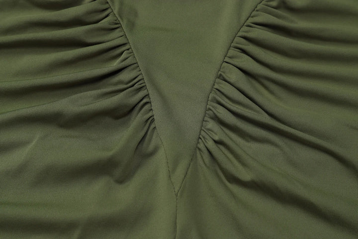 Hugcitar Premium Ruche Maxi Dress For Autumn
