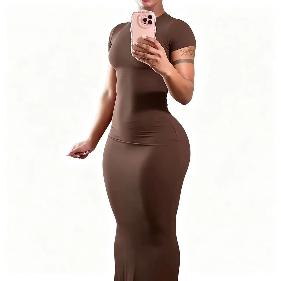 Stylish Women Short Sleeve Maxi Dress For Daily