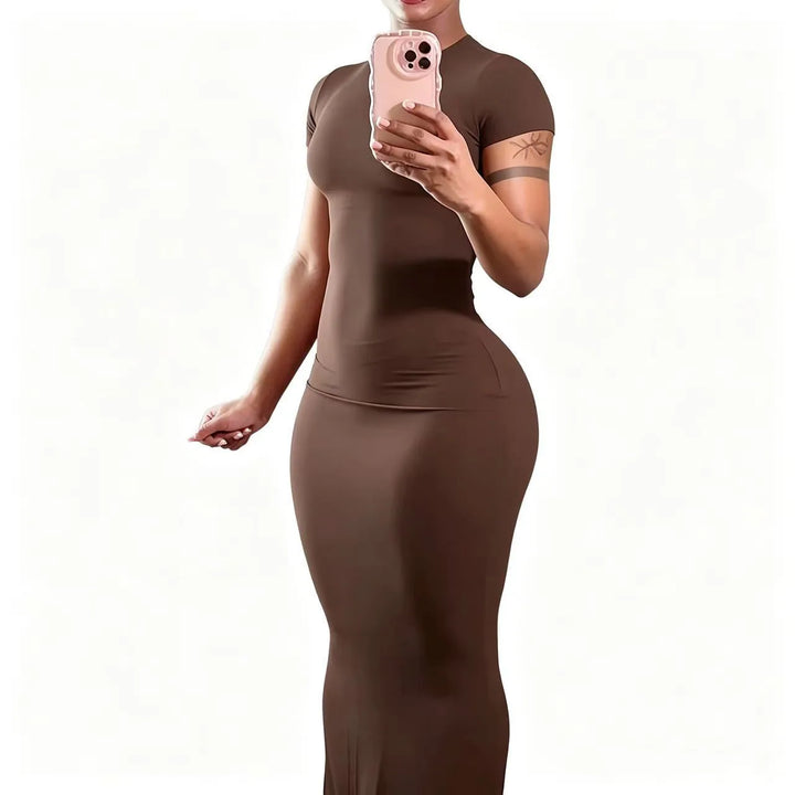 Stylish Women Short Sleeve Maxi Dress For Daily