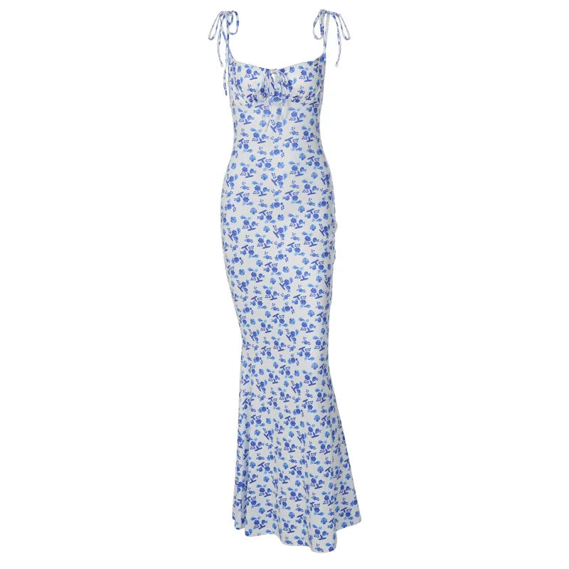 Hugcitar Floral Print Ankle Length Bodycon Long