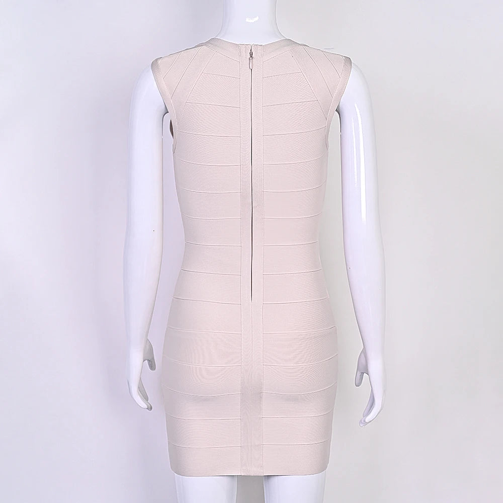 Luxury Signature Knit Plunge Dress For Elegant