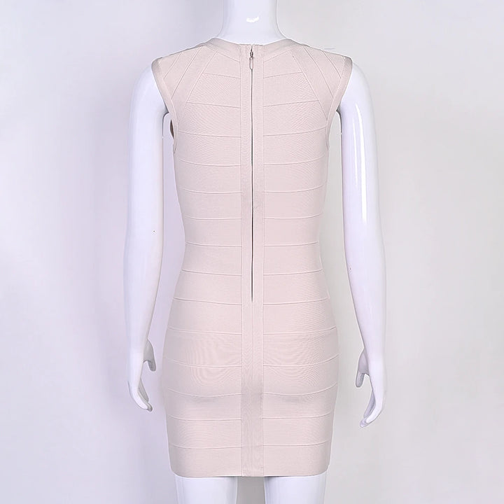 Luxury Signature Knit Plunge Dress For Elegant