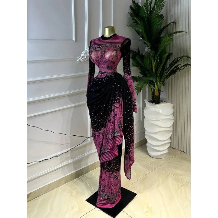 CMYAYA Tie Dye Ruched Midi Dress For Women Party