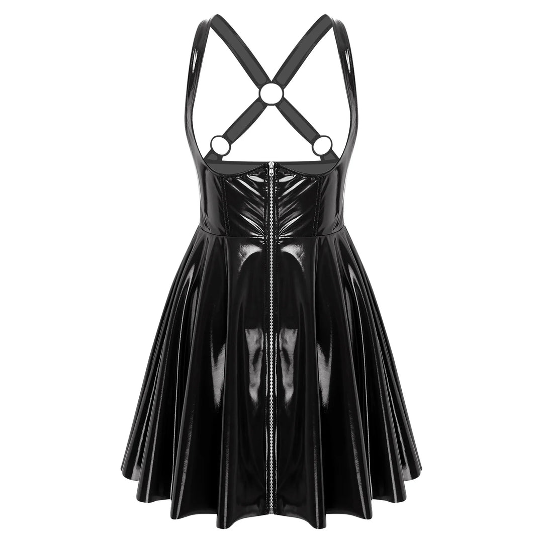 Gothic Punk Wet Look Latex Dress Bodycon Clubwear