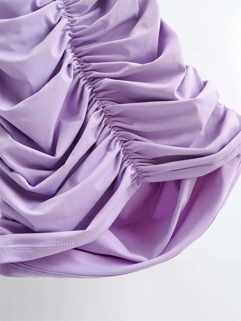 Elegant Pleated Backless Knit Dress For Warm