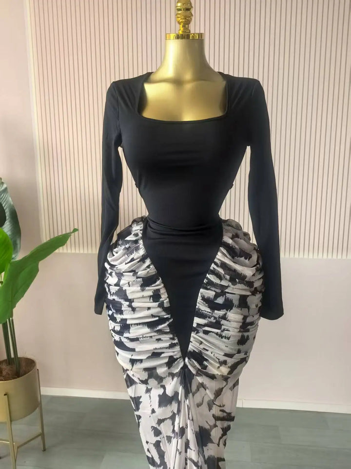Women Signature Printed Long Dress Polyester