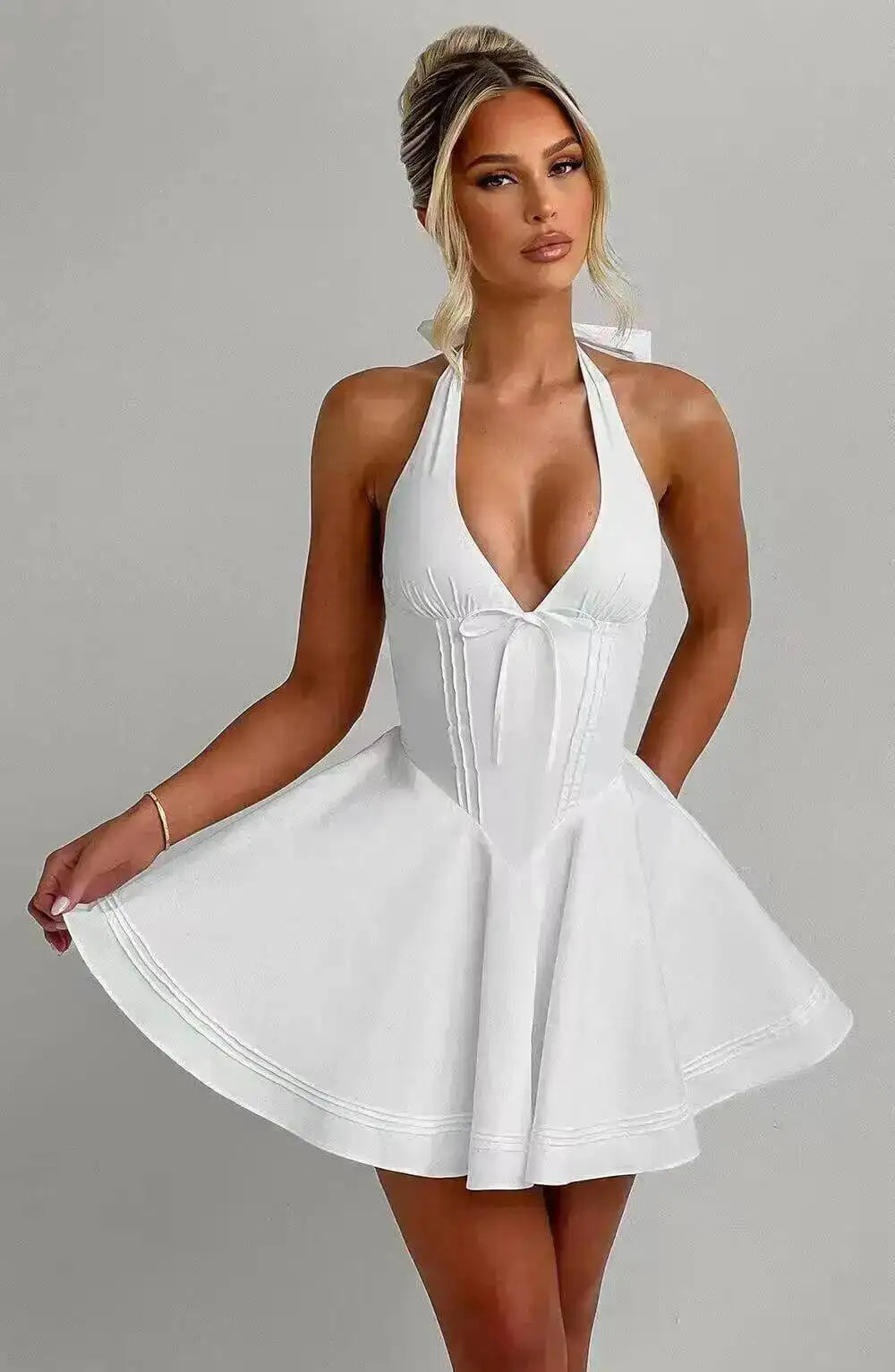 Avrilyaan Off Shoulder Backless A Line Party Dress
