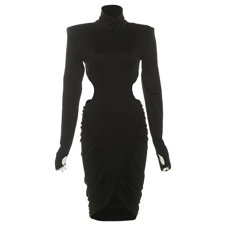 Premium Sisterlinda Autumn Turtleneck Bodycon Mini