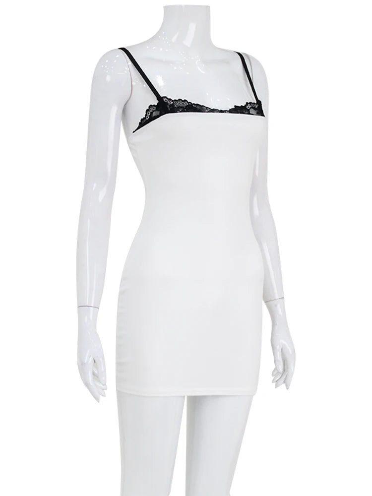 Limited Edition Beige Lace Patchwork Mini Dress