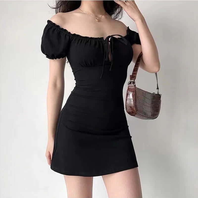Summer Lace Up Hollow Backless Bodycon Mini Dress