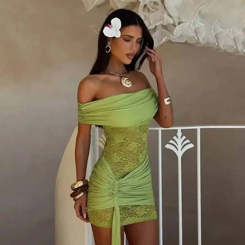 Elegant Lace Mini Dress Exclusive Tailored Off