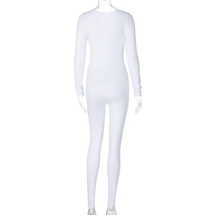 Slim Long Sleeve Knitted Jumpsuit For Women