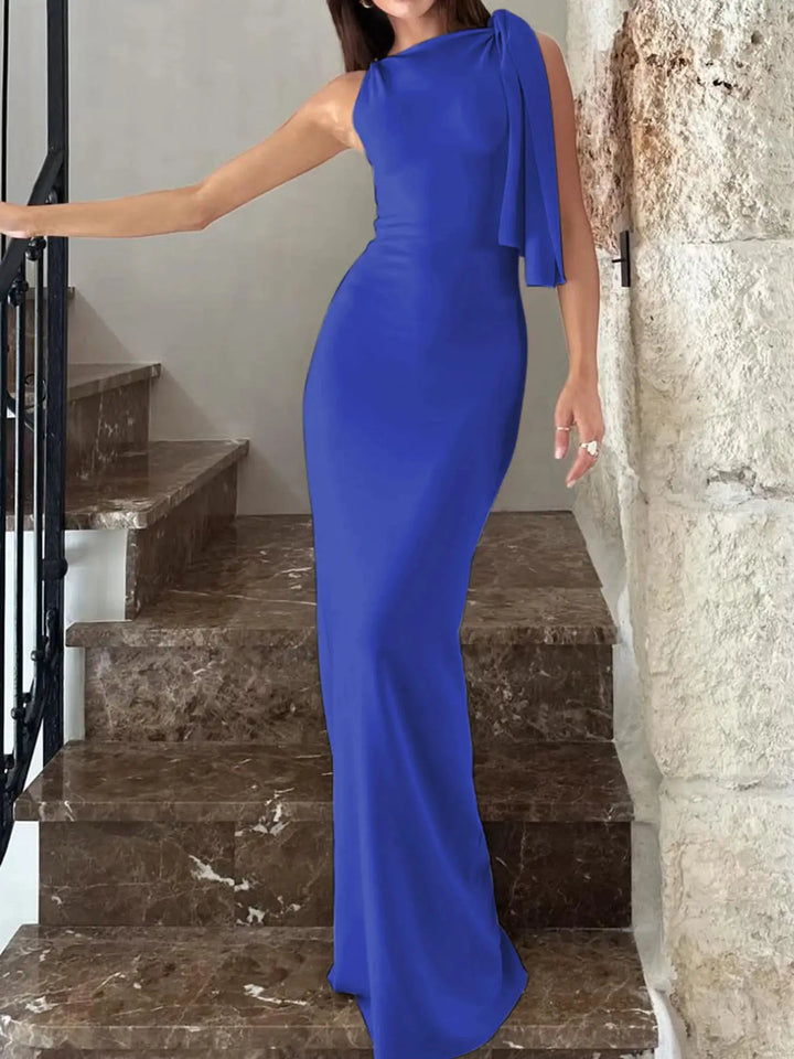 Hugcitar Fashion Solid O Neck Sleeveless Patchwork Sexy Bodycon Maxi Prom Dress Summer Women Clothes Party Festival Club Y2K