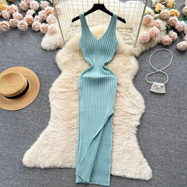 Sultry Knit Bodycon Dress for Seductive Streetwear Chic