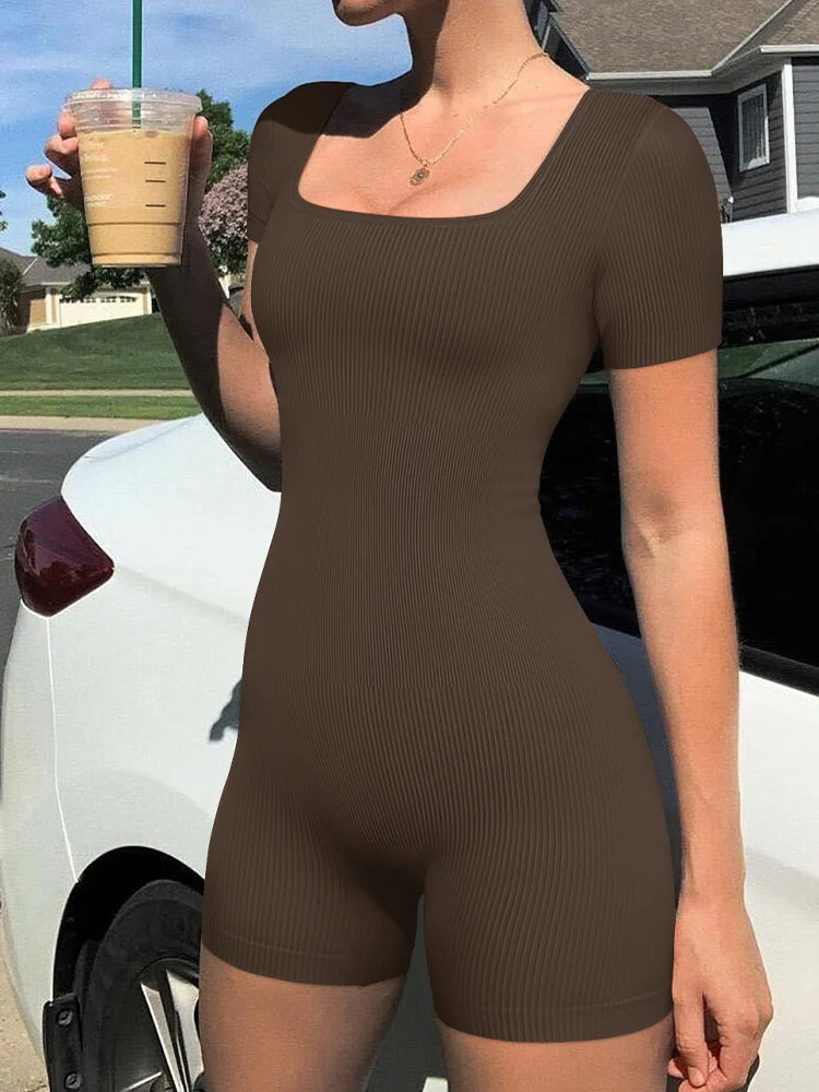 Premium Square Neck Jumpsuit High Waist Exclusive