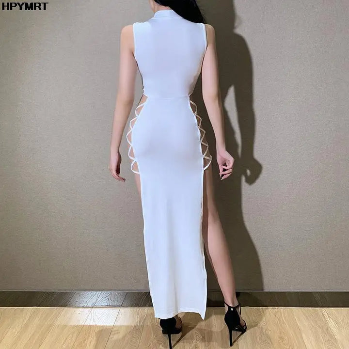 Elegant Strapless Black Bodycon Maxi Evening Dress