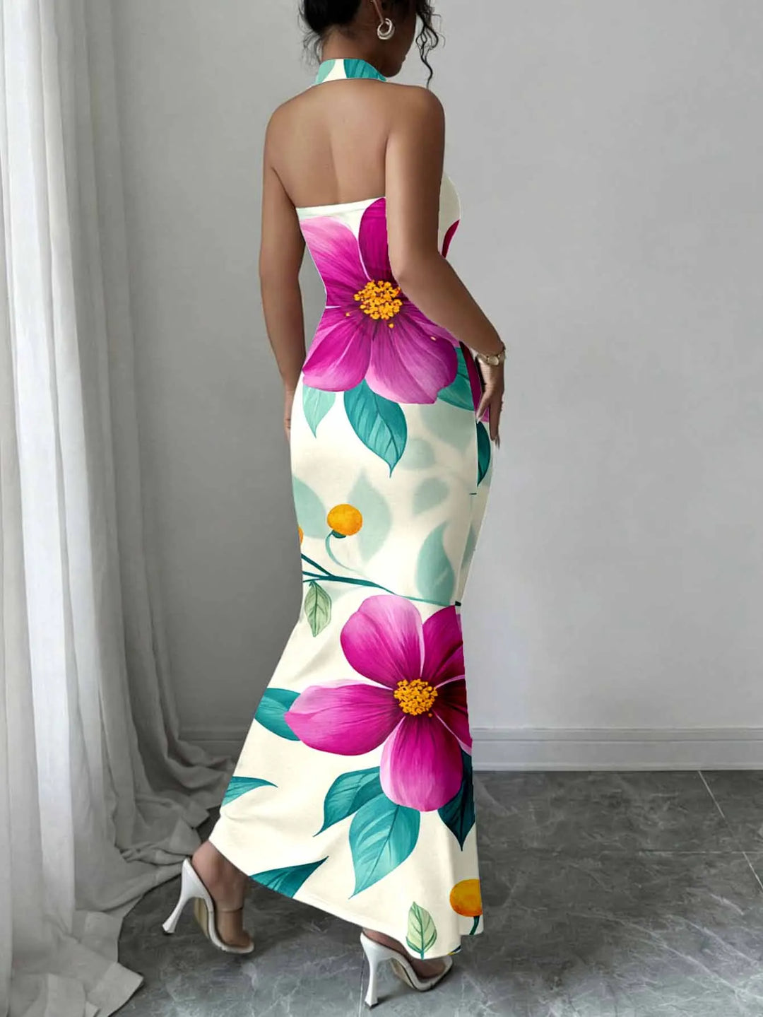 Flowing Long Skirt With Hanging Neck Design