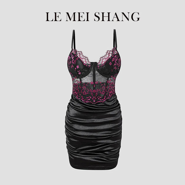Women Lace Bodycon Club Dress Spaghetti Strap