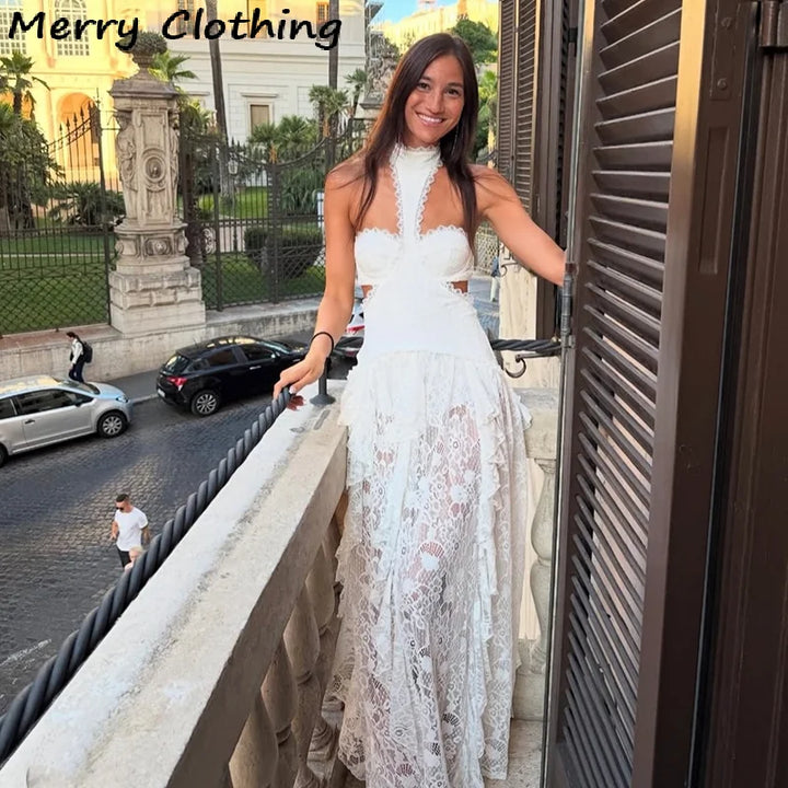 Stunning Lace Patchwork Evening Dress For Club
