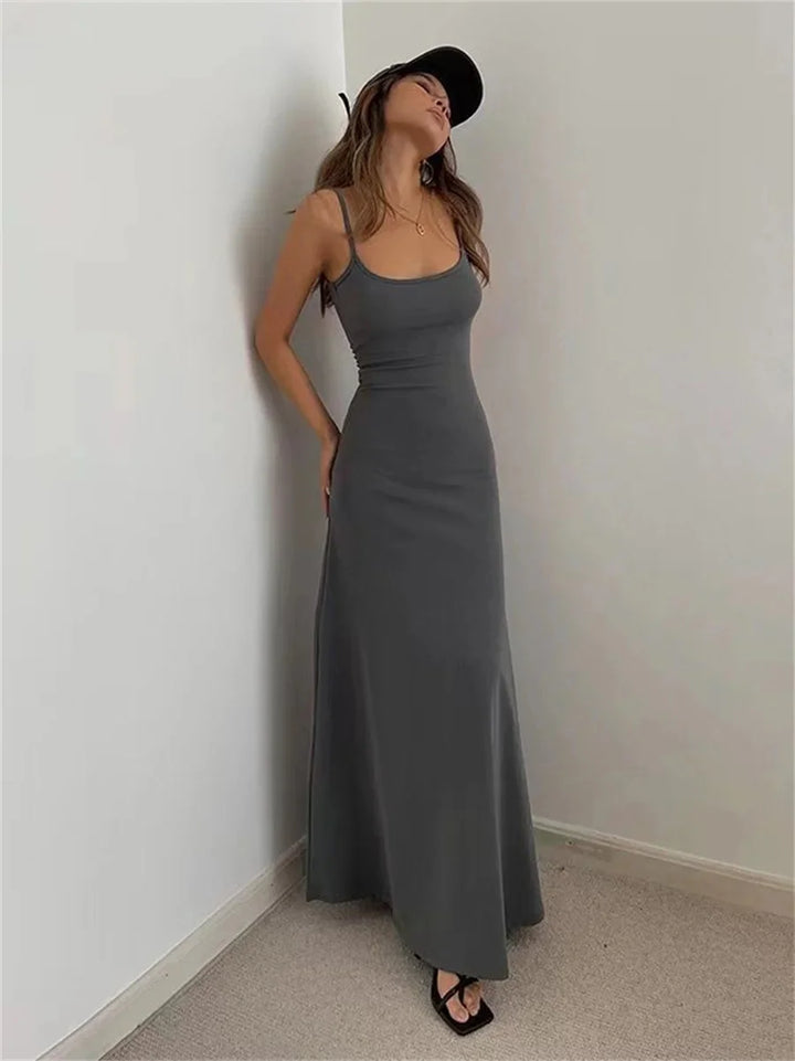 Women Spring Summer Bodycon Spaghetti Strap Dress