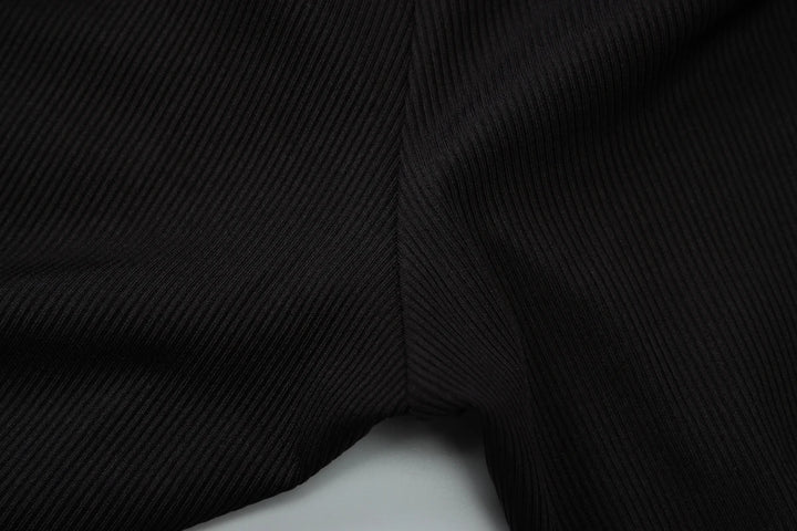 Elegant Ribbed Knit Halter Neck Bodycon Jumpsuit