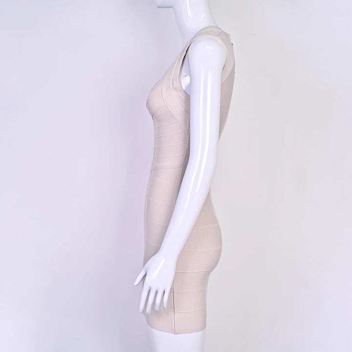 Luxury Signature Knit Plunge Dress For Elegant