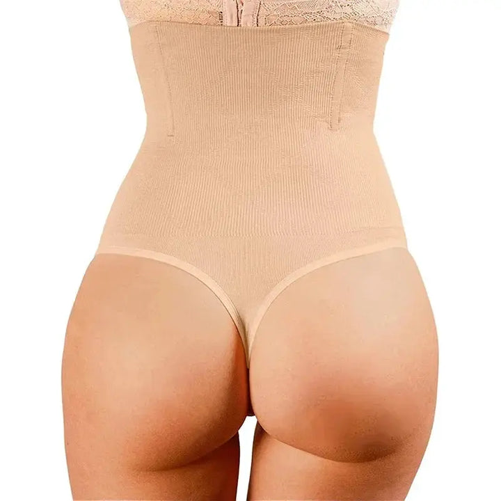 Plus Size High Waist Tummy Control Thong Shapewear