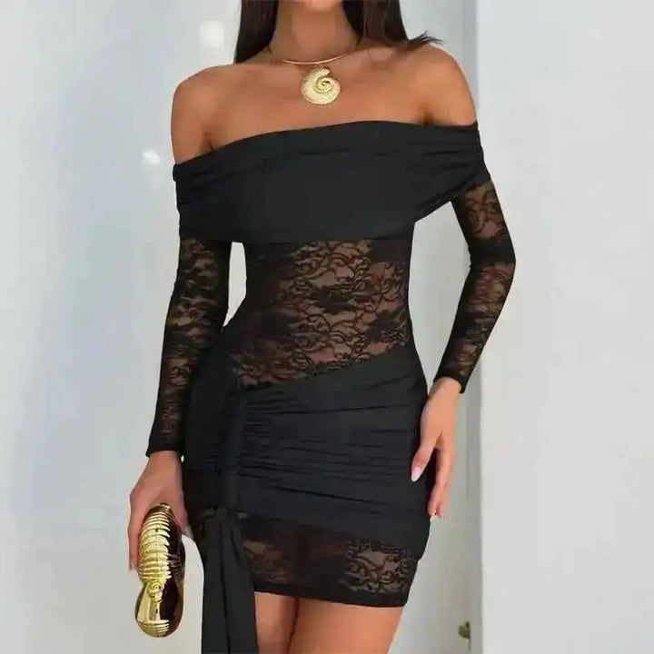 Elegant Lace Mini Dress Exclusive Tailored Off
