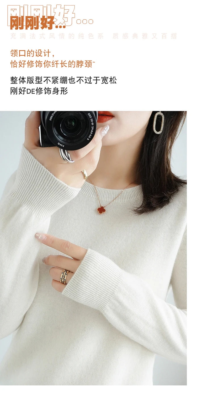 Exclusive Women 100 Pure Cashmere Crew Neck