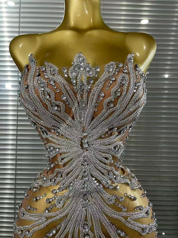 Exquisite Sequin Strapless Bodycon Mini Dress