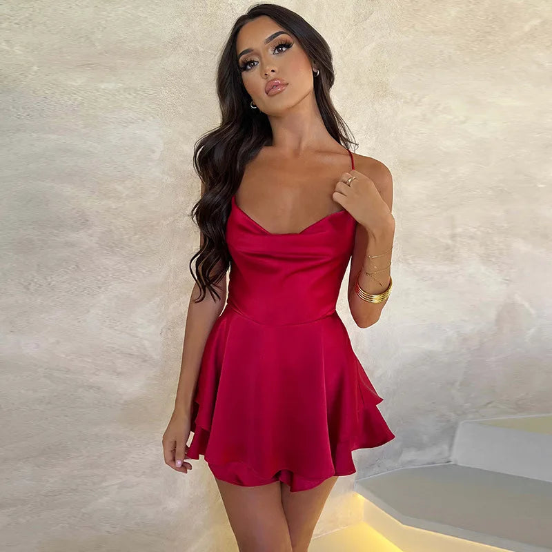 Exquisite Backless Mini Dress With Slim Fit