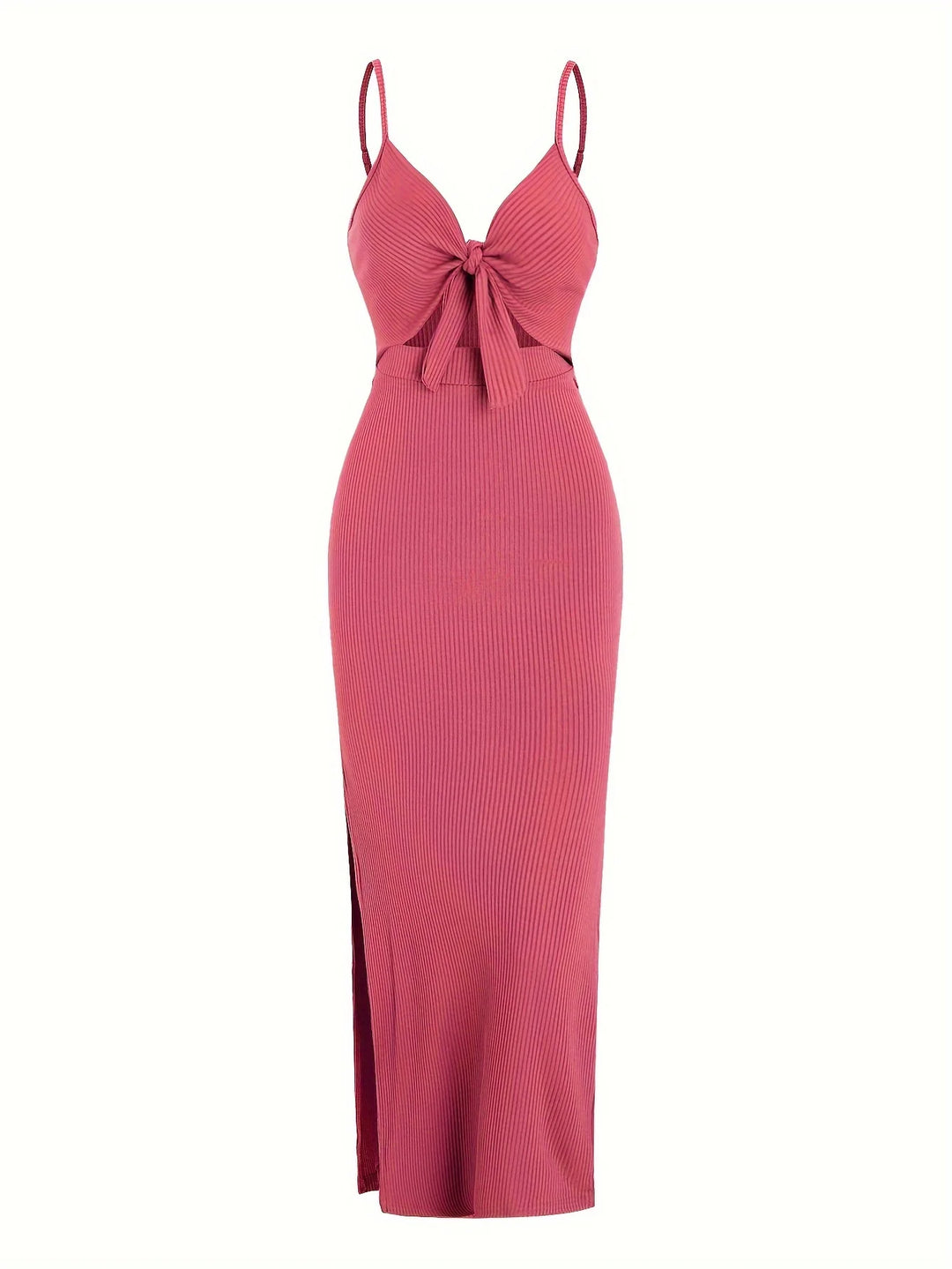 Floral Knit V Neck Sleeveless Backless Long Dress