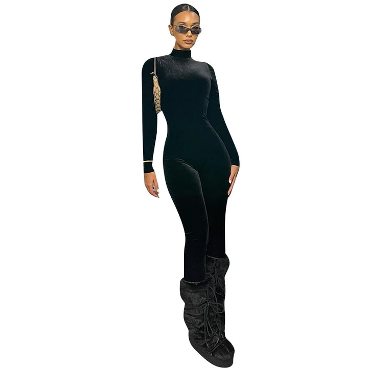 Dulzura Velvet Y2k Bodycon Jumpsuit For Women