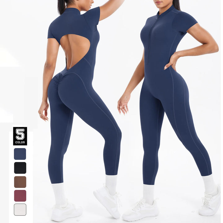 Backless Scrunch Jumpsuit For Women Push Up Yoga