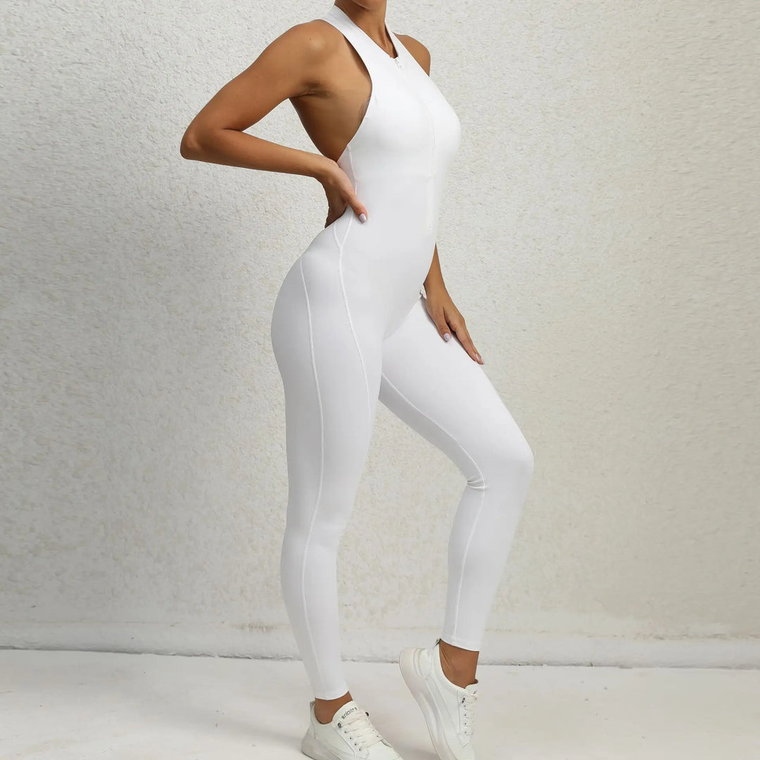 Stylish Sleeveless Hollow Jumpsuit For Gym And