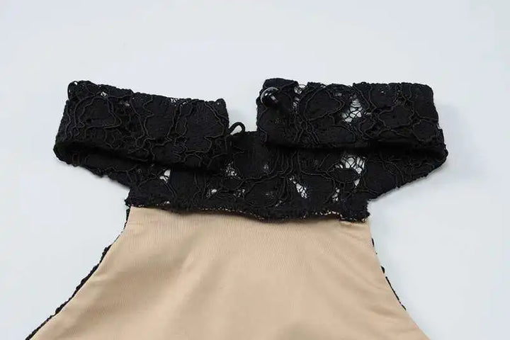 Elegant Black Lace Off Shoulder Evening Gown