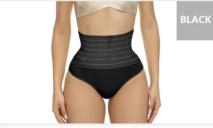 High Waisted Tummy Control Thong Slimming Body Shapewear