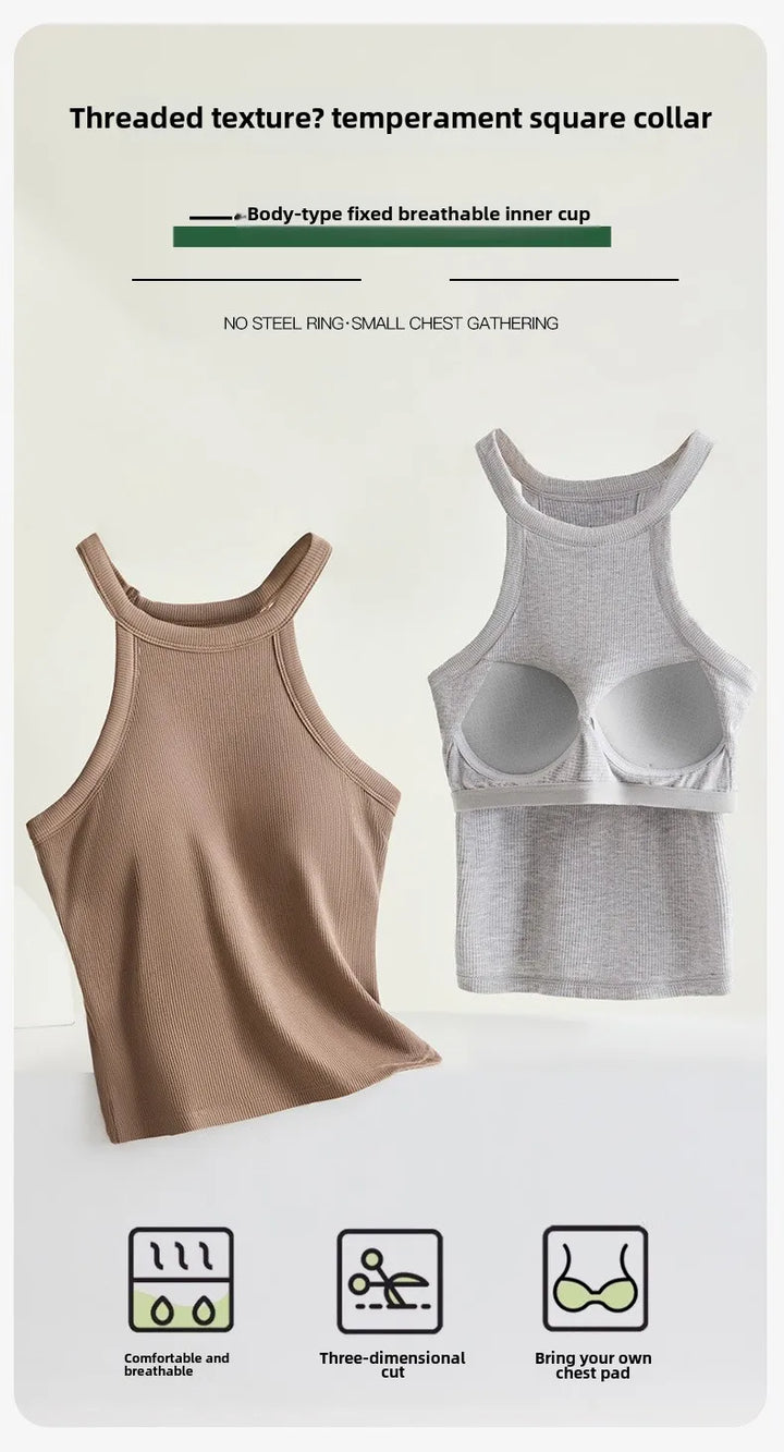 Ubowen Luxury Viscose Cotton Halter Camisole