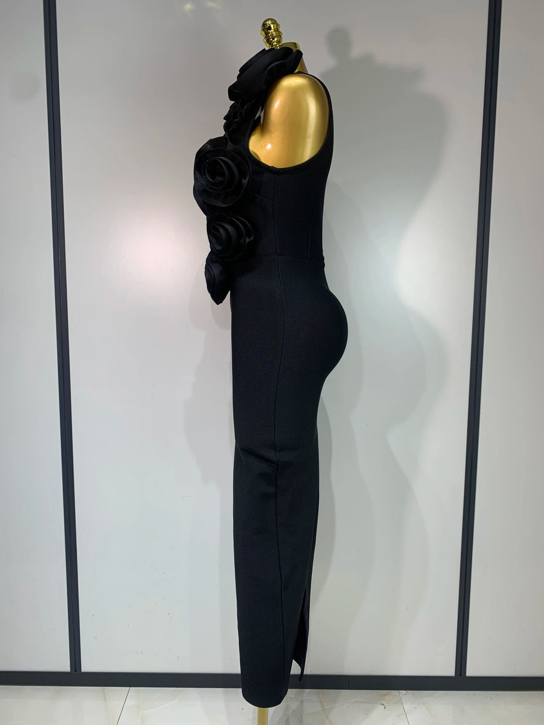 Luxury 3D Floral Bandage Dress For Stunning