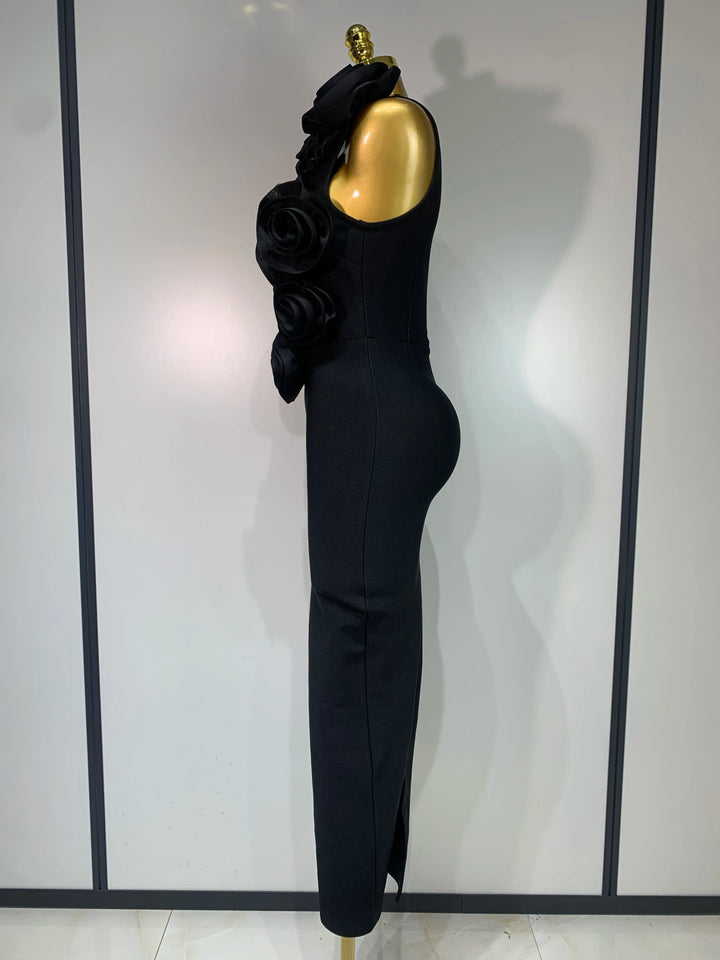 Luxury 3D Floral Bandage Dress For Stunning