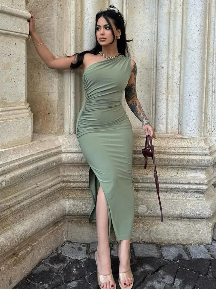 Elegant Black Off Shoulder Maxi Dress