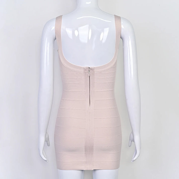 Luxury Pink Ginger Bandage Bodycon Mini Dress