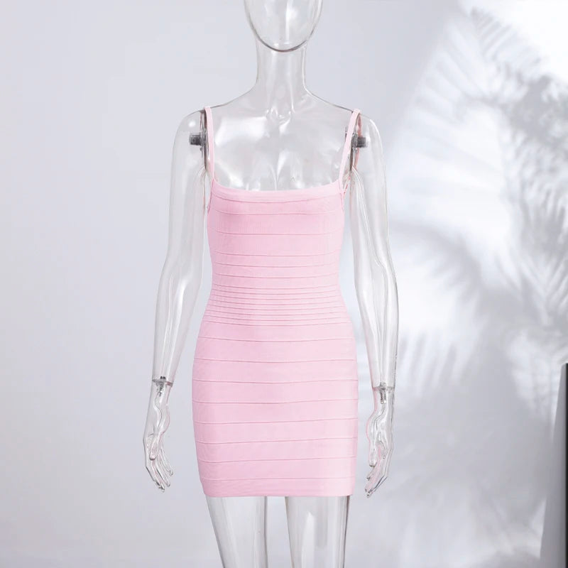 Ribbed Bandage Bodycon Mini Dress Premium Cotton