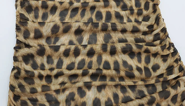 Luxury Leopard Mini Cami Dress For Confident Women